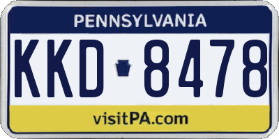 PA license plate KKD8478