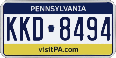 PA license plate KKD8494