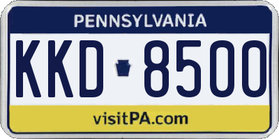 PA license plate KKD8500