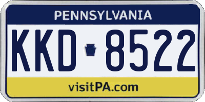 PA license plate KKD8522