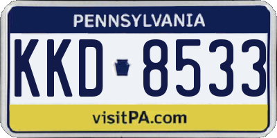 PA license plate KKD8533