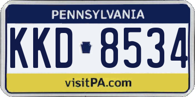 PA license plate KKD8534