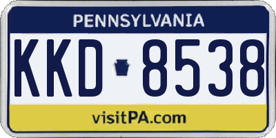 PA license plate KKD8538