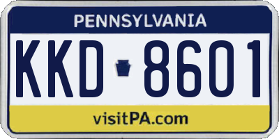 PA license plate KKD8601