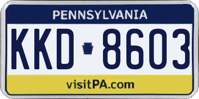 PA license plate KKD8603