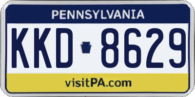 PA license plate KKD8629