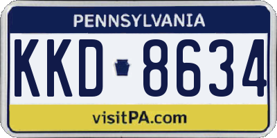 PA license plate KKD8634