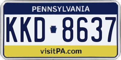 PA license plate KKD8637