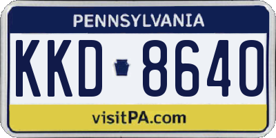 PA license plate KKD8640