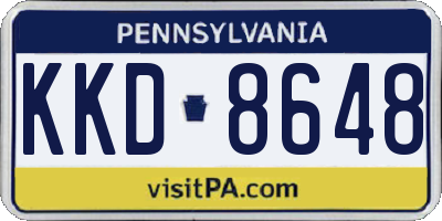 PA license plate KKD8648