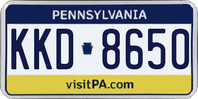PA license plate KKD8650