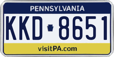 PA license plate KKD8651