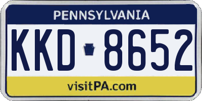 PA license plate KKD8652