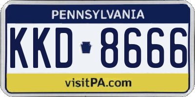 PA license plate KKD8666