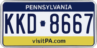 PA license plate KKD8667