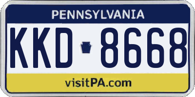 PA license plate KKD8668