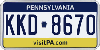 PA license plate KKD8670