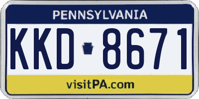 PA license plate KKD8671