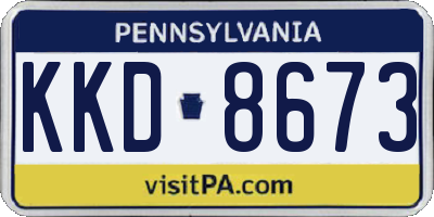 PA license plate KKD8673