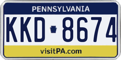 PA license plate KKD8674