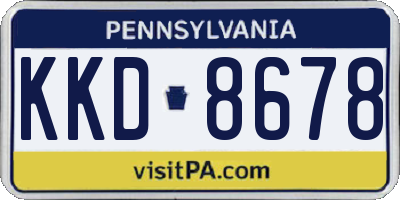 PA license plate KKD8678