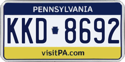 PA license plate KKD8692