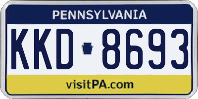 PA license plate KKD8693