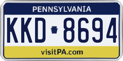 PA license plate KKD8694