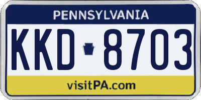 PA license plate KKD8703