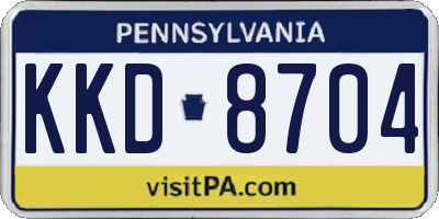 PA license plate KKD8704