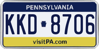 PA license plate KKD8706