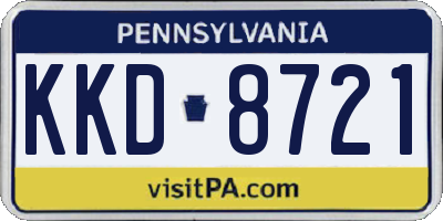 PA license plate KKD8721