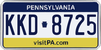 PA license plate KKD8725