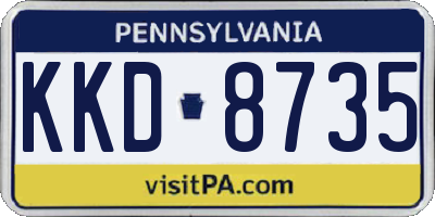 PA license plate KKD8735