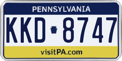PA license plate KKD8747