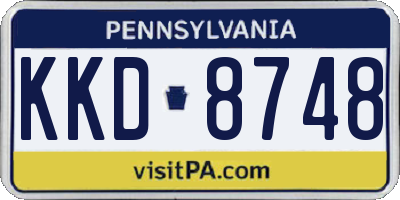 PA license plate KKD8748