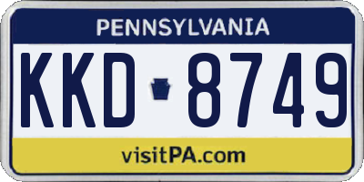 PA license plate KKD8749