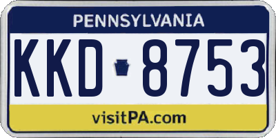 PA license plate KKD8753