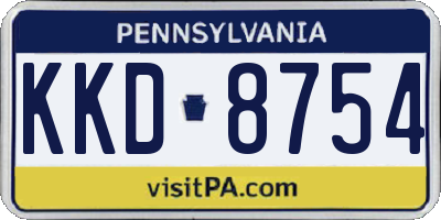 PA license plate KKD8754
