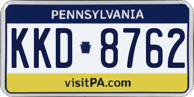 PA license plate KKD8762