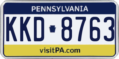 PA license plate KKD8763