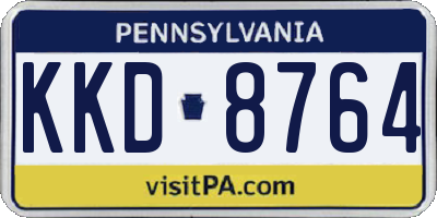 PA license plate KKD8764