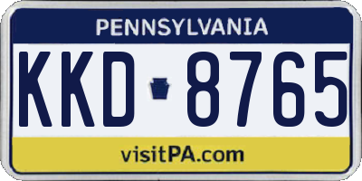 PA license plate KKD8765