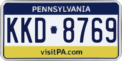PA license plate KKD8769