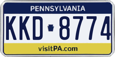 PA license plate KKD8774