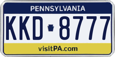 PA license plate KKD8777