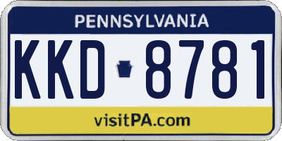 PA license plate KKD8781