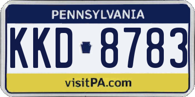 PA license plate KKD8783