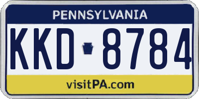 PA license plate KKD8784