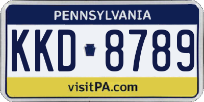 PA license plate KKD8789